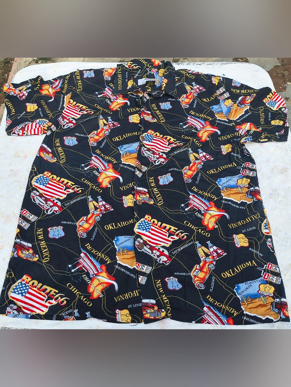 Vintage High Surf The Mother Road U.S. Highway Route 66 Hawaiian Shirt - Sz 2X